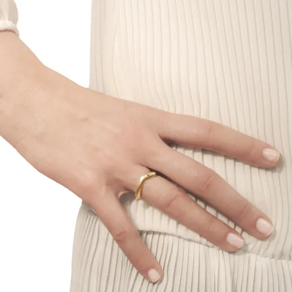 PEBBLES GOLD VERMEIL MEDIUM DIAMOND RING