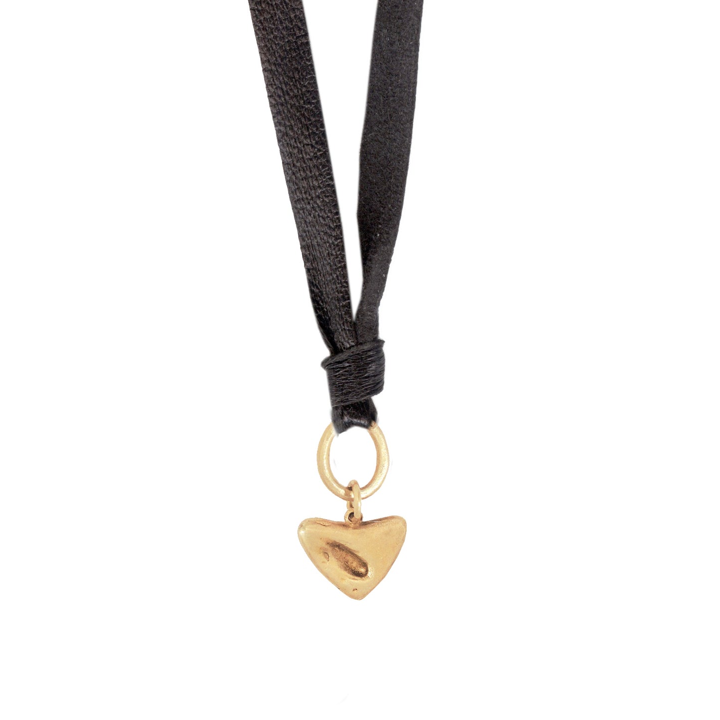 MINI PEBBLE HEART LTHR
