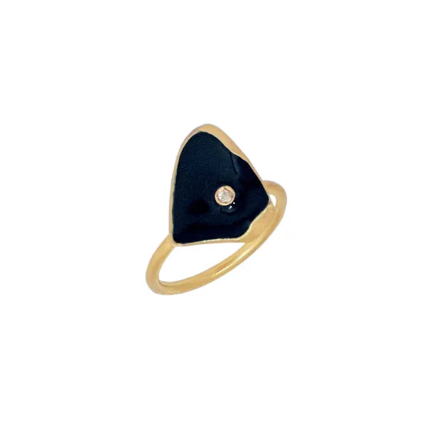 FRAGMENTS DIAMOND ENAMEL RING