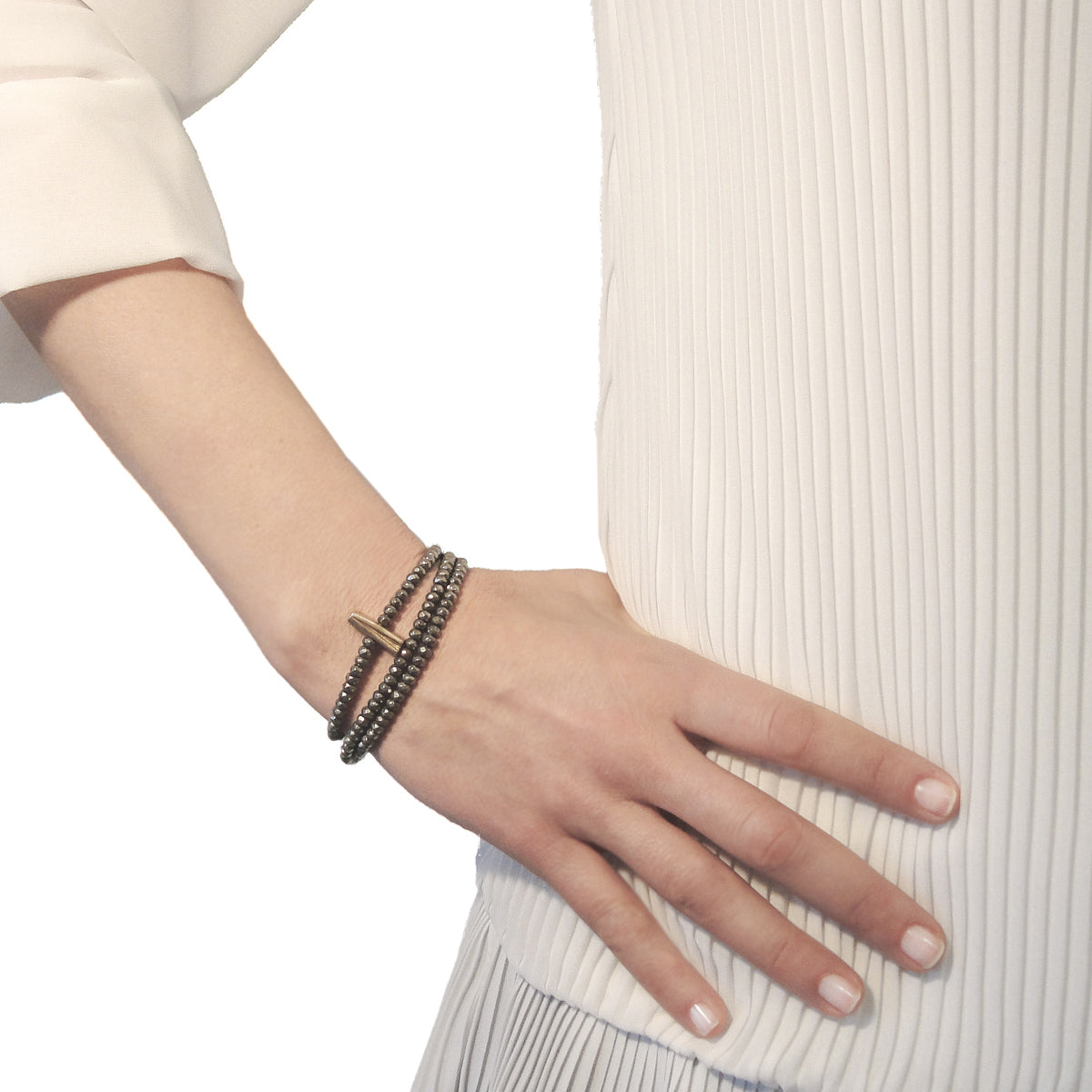 WRAP BONES PYRITE BRACELET