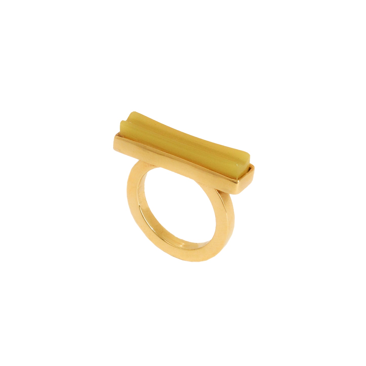 BONES RING YELLOW AGATE BAR