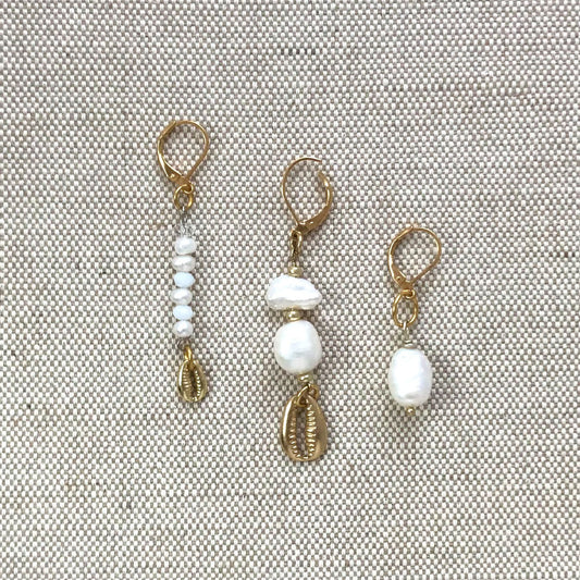 PEARLS MONO EARRINGS TRIO