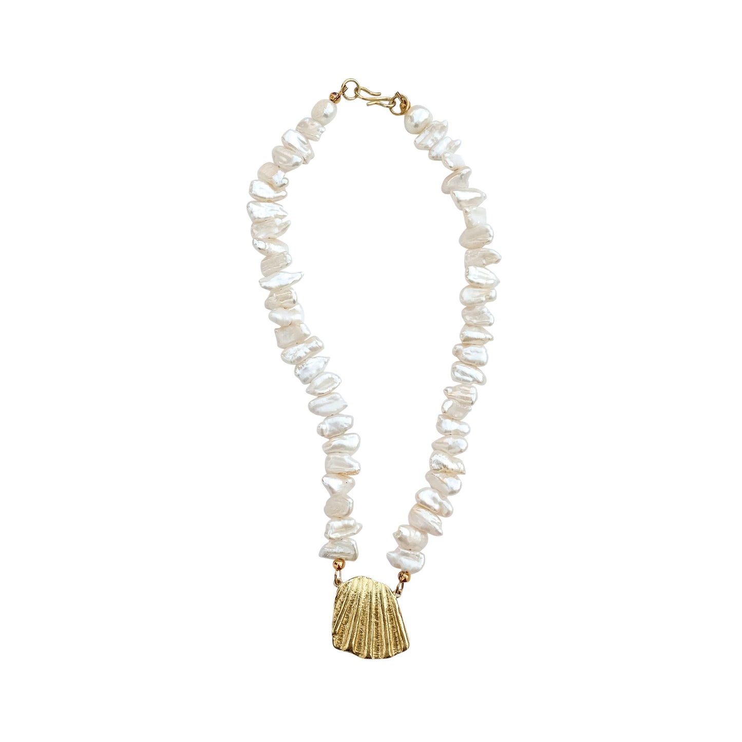 SEASHELLS "PECTINIDA" PEARLS NECKLACE