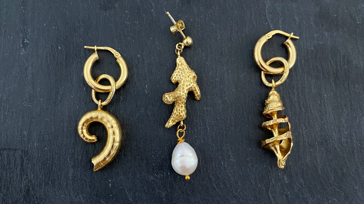 SEASHELLS "Coral" MONO EARRING