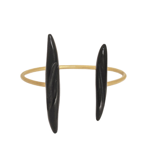 LEAVES CUFF WITH ONYX